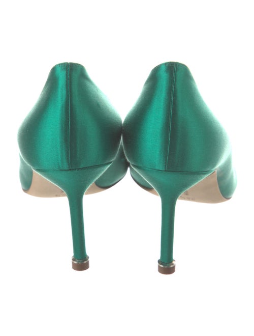 Manolo Blahnik Satin Crystal Embellishments Pumps