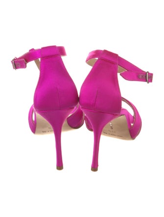 Manolo Blahnik Satin T-Strap Sandals