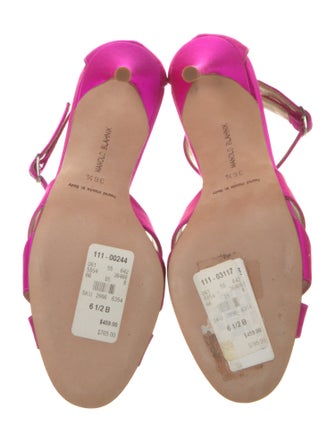 Manolo Blahnik Satin T-Strap Sandals
