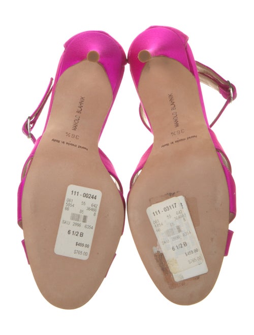 Manolo Blahnik Satin T-Strap Sandals