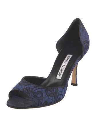 Manolo Blahnik Lace Lace Pattern D'Orsay Pumps