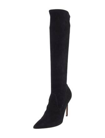 Manolo Blahnik Suede Sock Boots