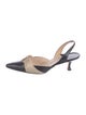 Manolo Blahnik Leather Colorblock Pattern Slingback Pumps
