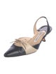 Manolo Blahnik Leather Colorblock Pattern Slingback Pumps