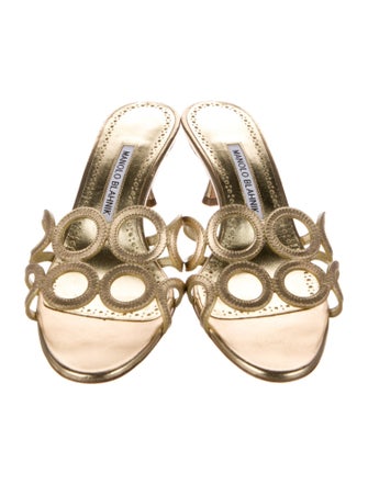 Manolo Blahnik Leather Slides