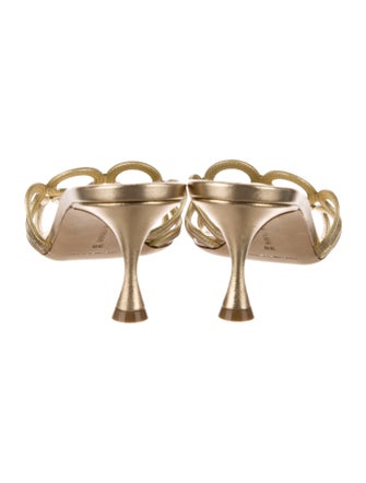 Manolo Blahnik Leather Slides