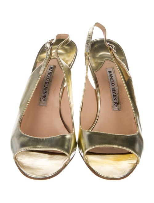 Manolo Blahnik Patent Leather Slingback Sandals
