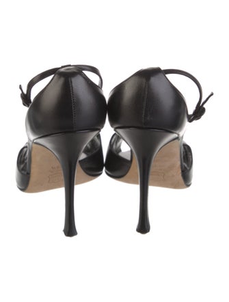 Manolo Blahnik Leather Slingback Pumps