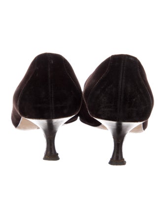 Manolo Blahnik Suede Tassel Accents Pumps