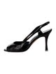 Manolo Blahnik Patent Leather Cutout Accent Slingback Pumps