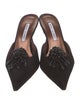 Manolo Blahnik Suede Beaded Accents Mules