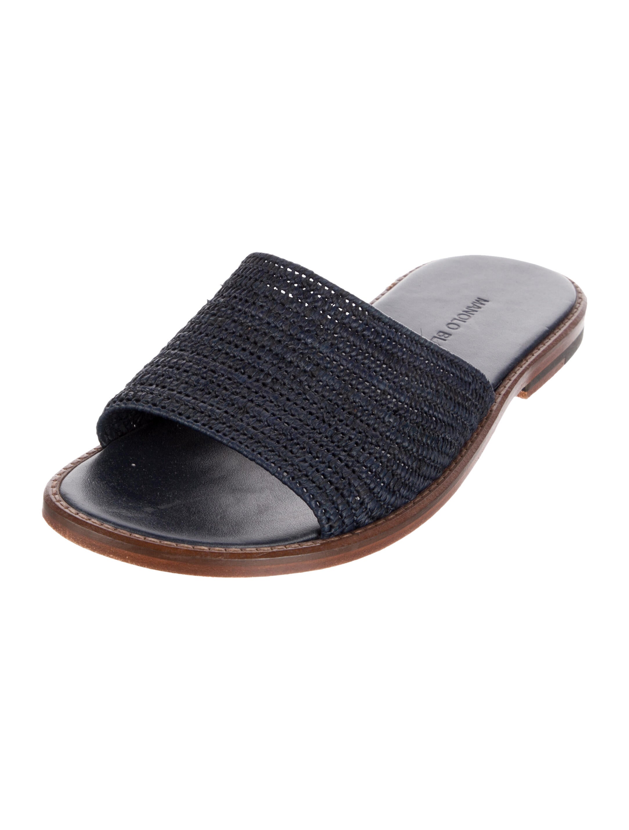 Manolo Blahnik Raffia Slides