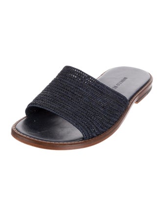 Manolo Blahnik Raffia Slides