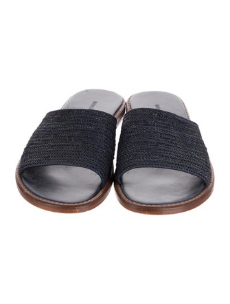 Manolo Blahnik Raffia Slides
