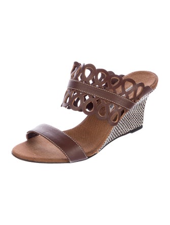 Manolo Blahnik Leather Lasercut Accents Gladiator Sandals