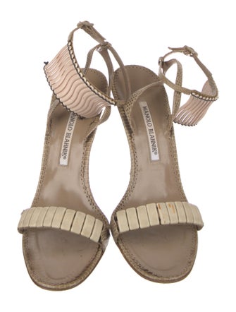 Manolo Blahnik Lizard Animal Print Sandals