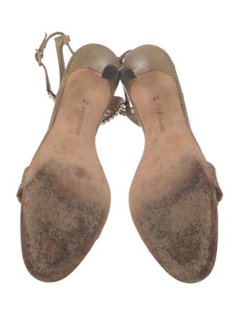 Manolo Blahnik Lizard Animal Print Sandals