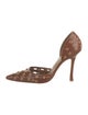 Manolo Blahnik Leather Cutout Accent D'Orsay Pumps