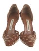Manolo Blahnik Leather Cutout Accent D'Orsay Pumps