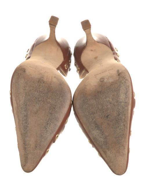 Manolo Blahnik Leather Cutout Accent D'Orsay Pumps