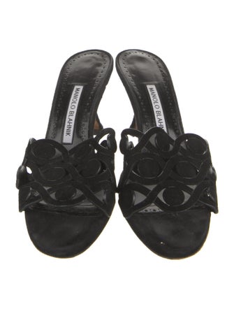 Manolo Blahnik Suede Slides