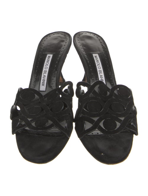 Manolo Blahnik Suede Slides