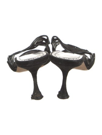 Manolo Blahnik Suede Slides