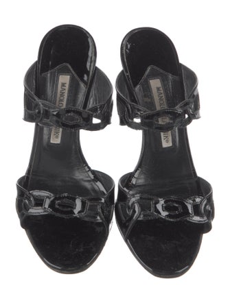 Manolo Blahnik Patent Leather Slides