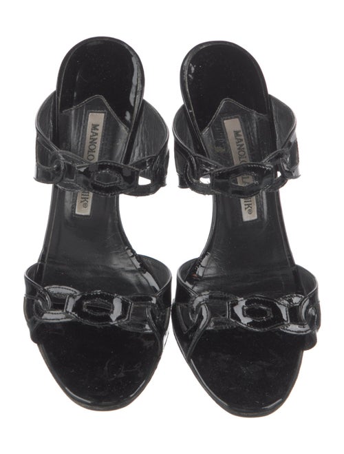 Manolo Blahnik Patent Leather Slides