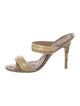 Manolo Blahnik Snakeskin Animal Print Slides