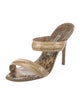 Manolo Blahnik Snakeskin Animal Print Slides