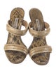 Manolo Blahnik Snakeskin Animal Print Slides