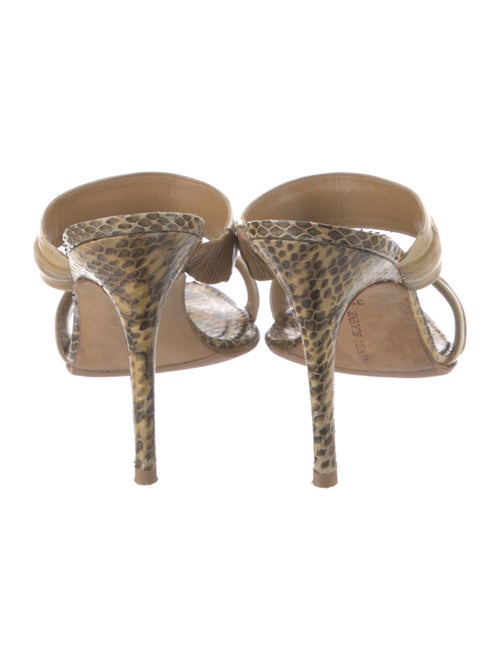 Manolo Blahnik Snakeskin Animal Print Slides