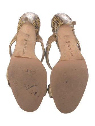 Manolo Blahnik Snakeskin Animal Print Slides
