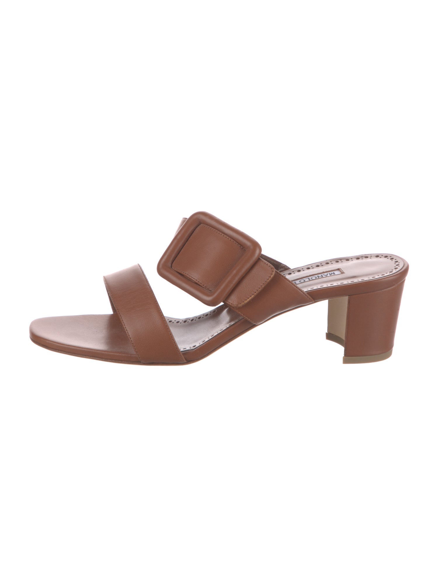 Manolo Blahnik Leather Slides