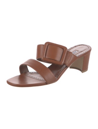 Manolo Blahnik Leather Slides