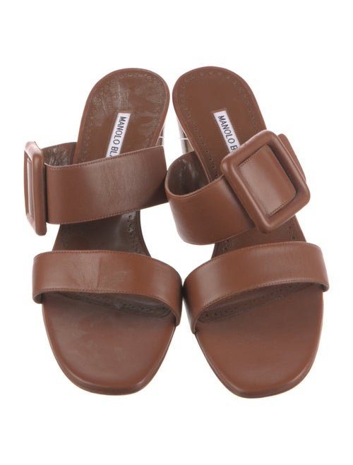 Manolo Blahnik Leather Slides