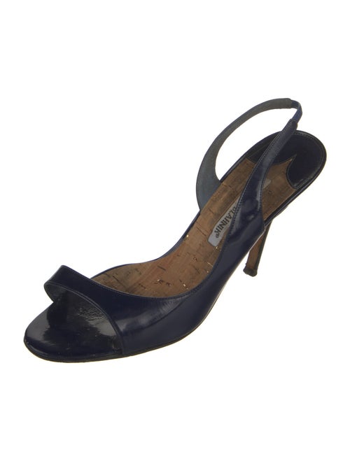 Manolo Blahnik Patent Leather Slingback Sandals