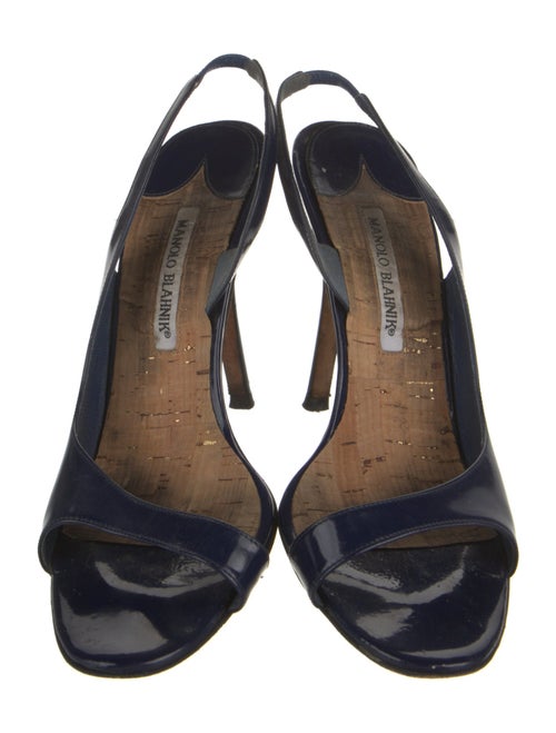 Manolo Blahnik Patent Leather Slingback Sandals