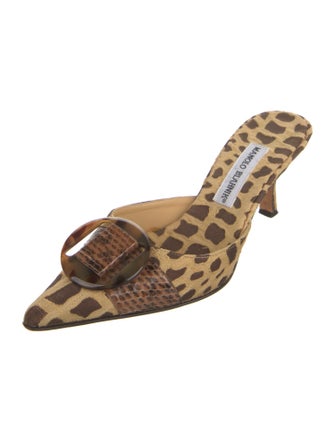 Manolo Blahnik Animal Print Mules