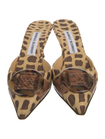 Manolo Blahnik Animal Print Mules