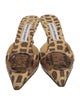 Manolo Blahnik Animal Print Mules