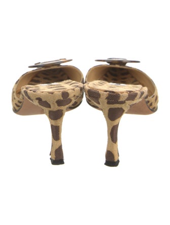 Manolo Blahnik Animal Print Mules