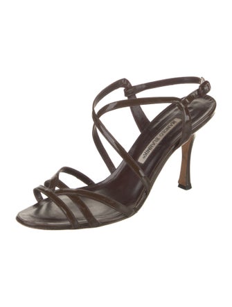 Manolo Blahnik Patent Leather Slingback Sandals