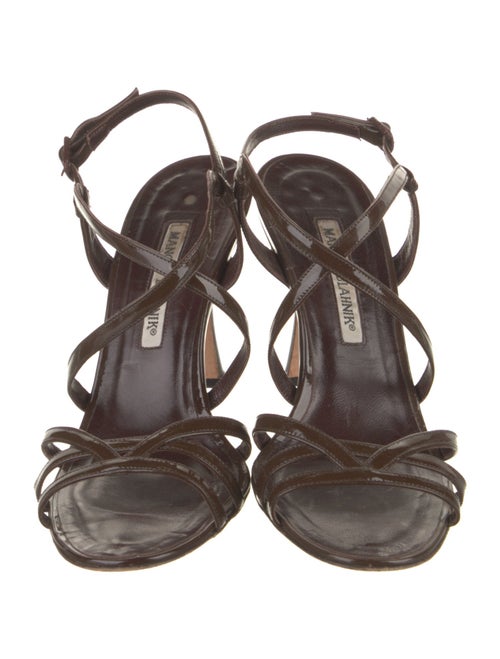 Manolo Blahnik Patent Leather Slingback Sandals