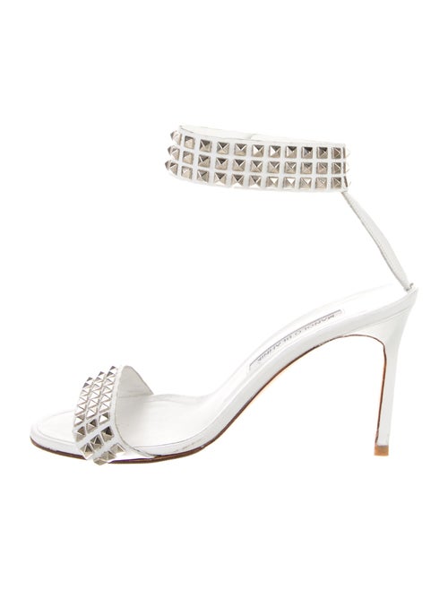 Manolo Blahnik Leather Studded Accents Sandals
