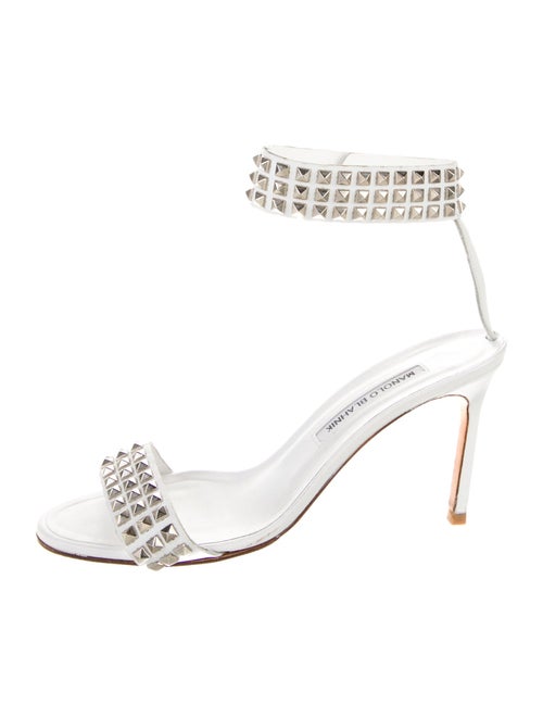 Manolo Blahnik Leather Studded Accents Sandals