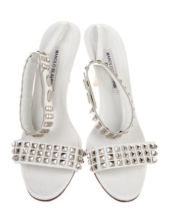 Manolo Blahnik Leather Studded Accents Sandals