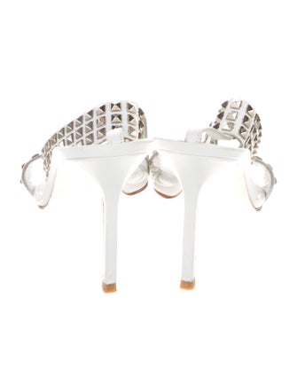 Manolo Blahnik Leather Studded Accents Sandals