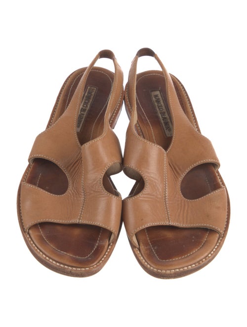 Manolo Blahnik Leather Slingback Sandals